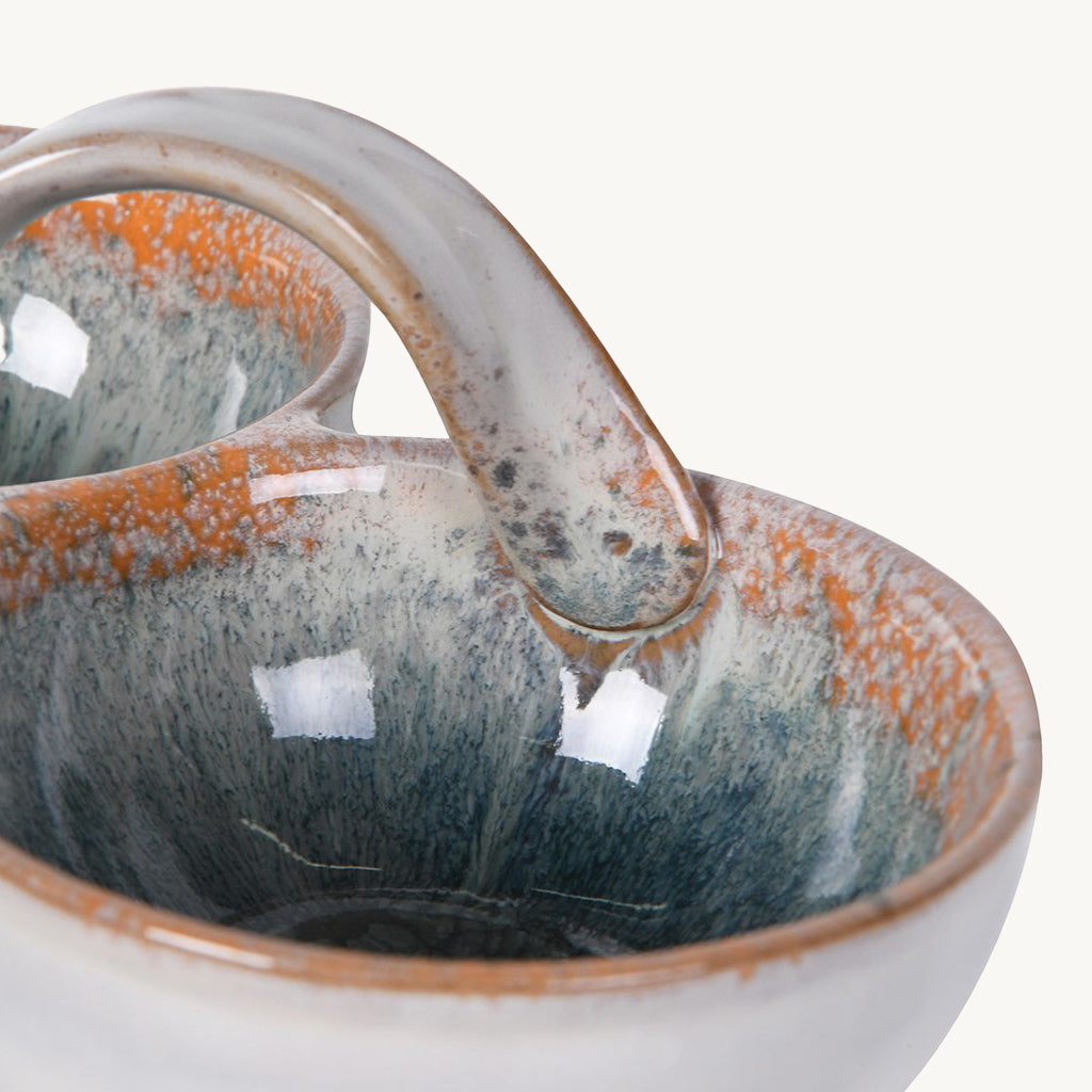 Blue Ombre Handled Double Bowl