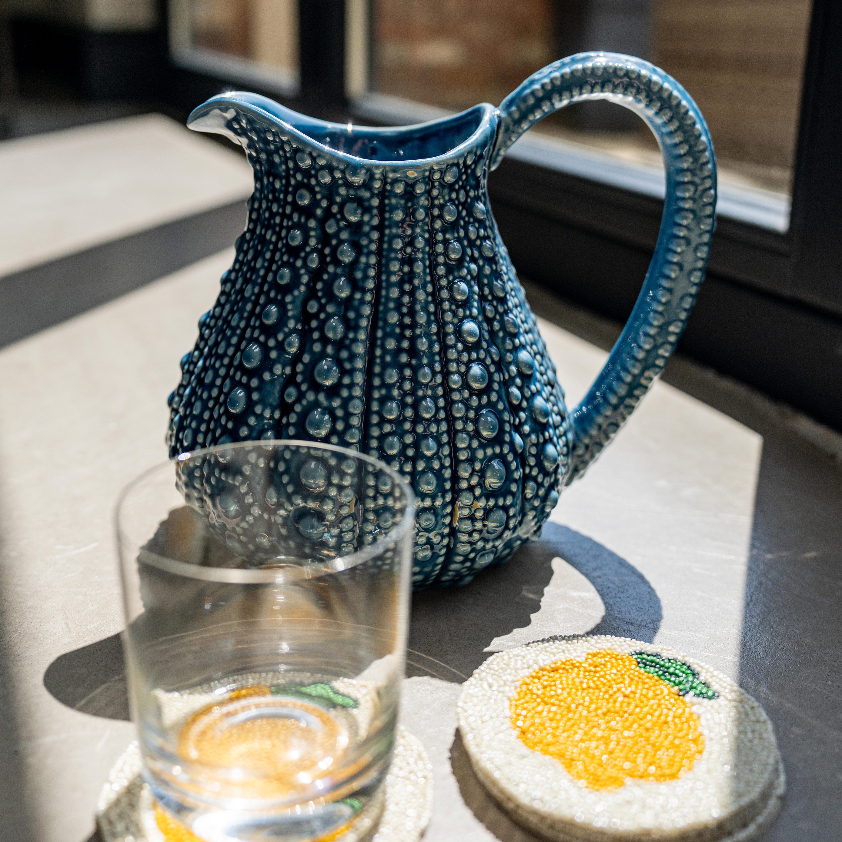 Ceramic Urchin Jug in Blue