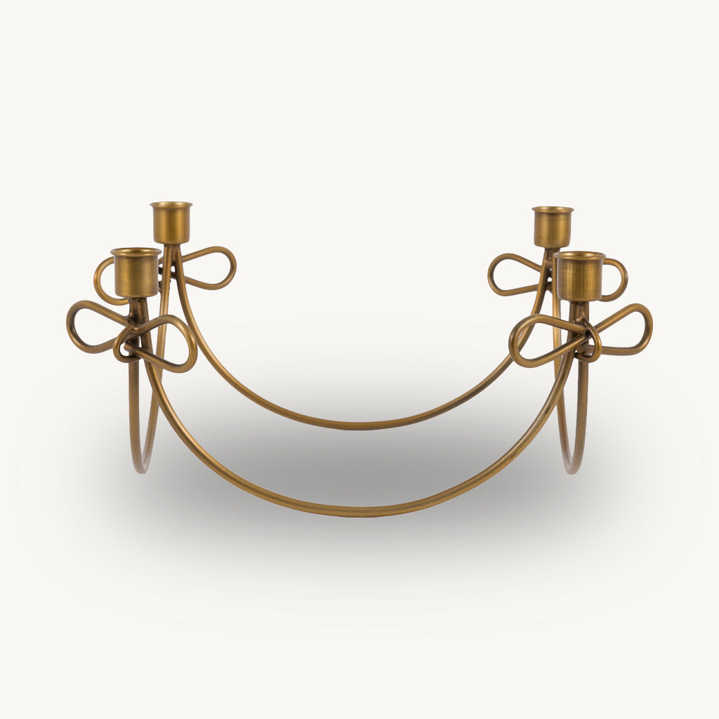 Metal Bow Candle Holder Centrepiece
