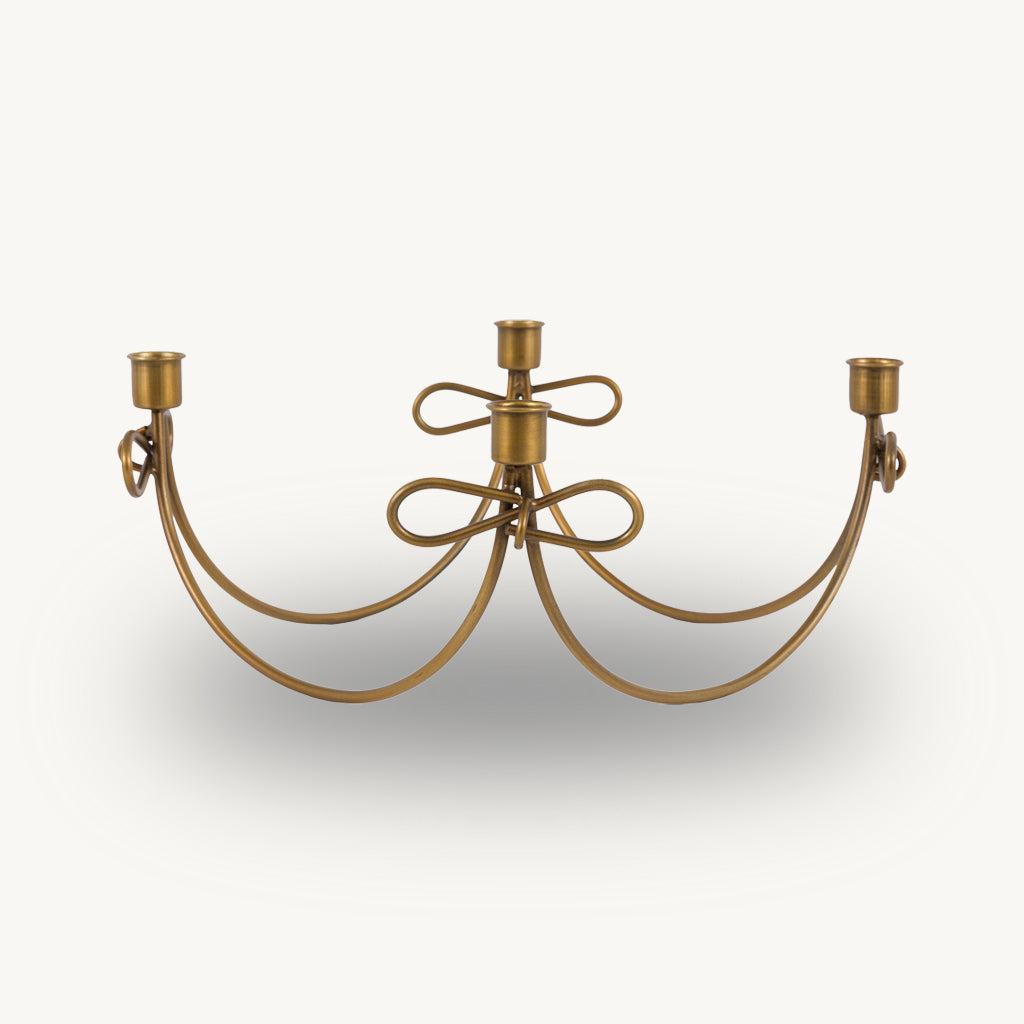 Metal Bow Candle Holder Centrepiece
