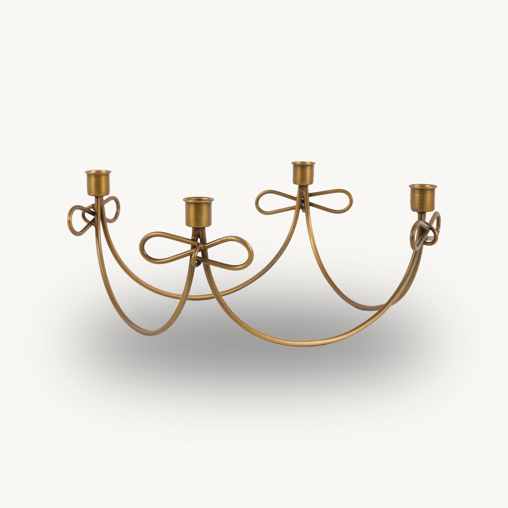 Metal Bow Candle Holder Centrepiece