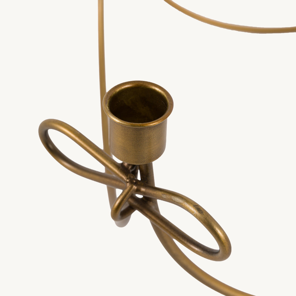 Metal Bow Candle Holder Centrepiece
