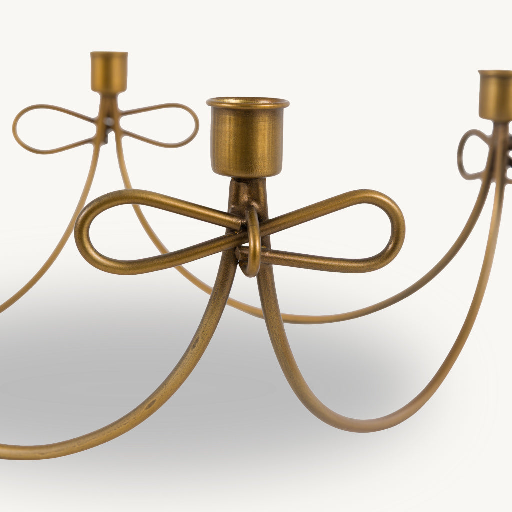 Metal Bow Candle Holder Centrepiece