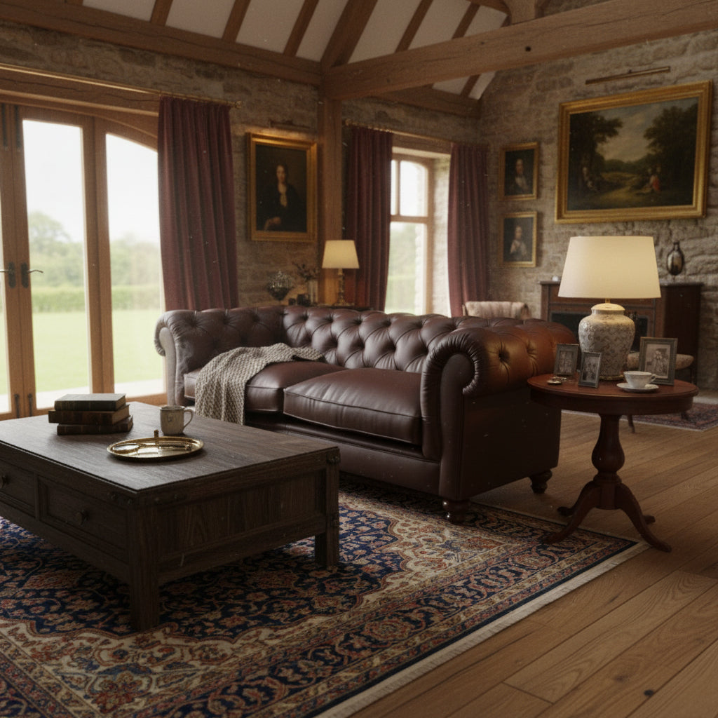 Britannia Leather Sofa in Brown