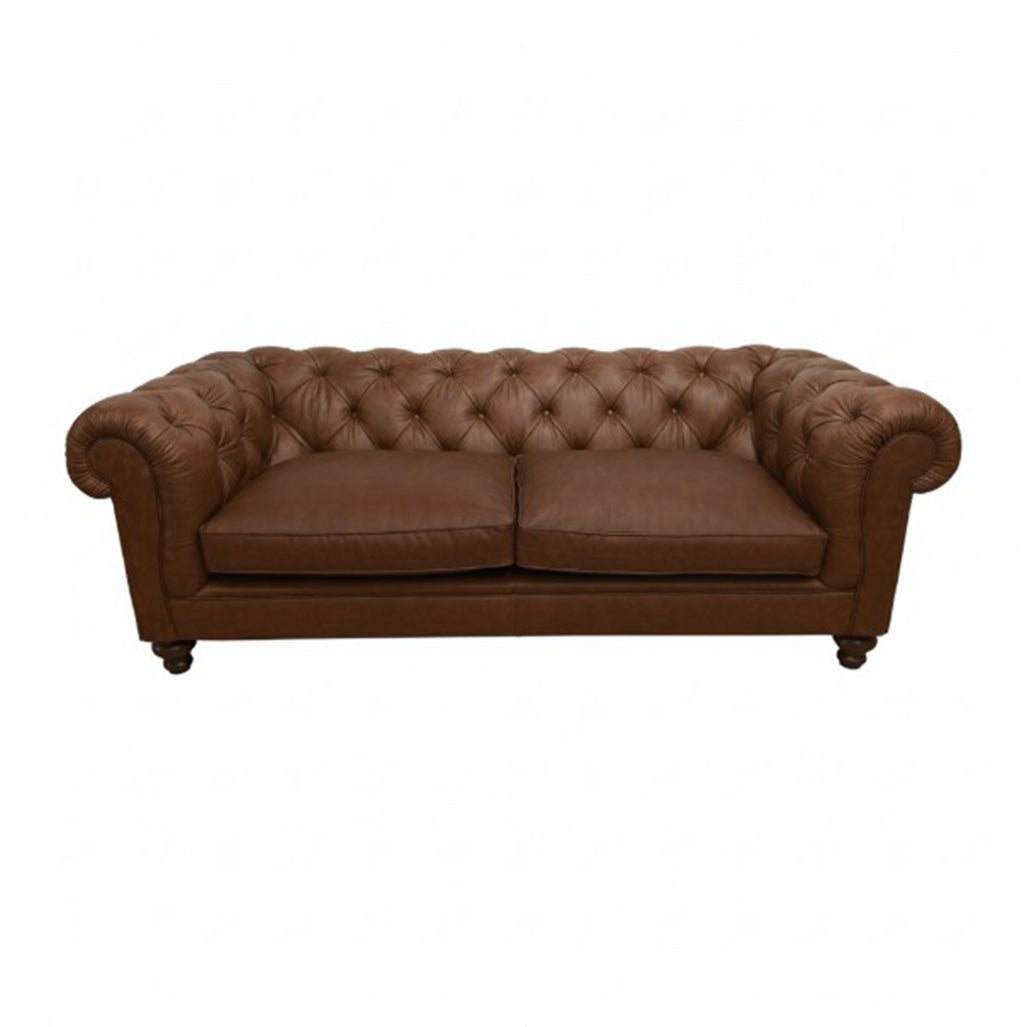 Britannia Leather Sofa in Gold