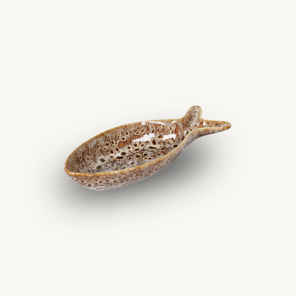 Brown Speckled Fish Dish