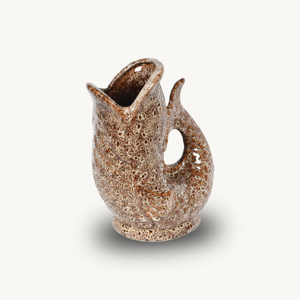 Brown Speckled Fish Jug
