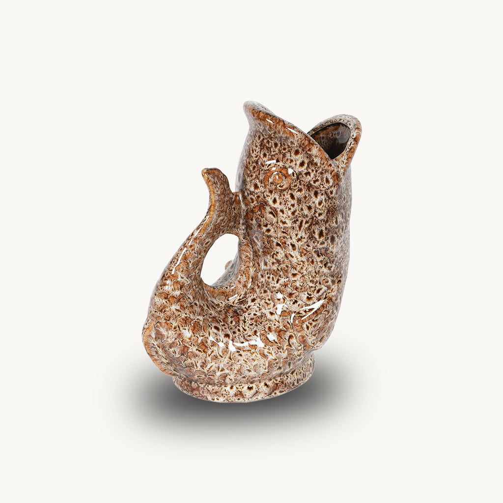 Brown Speckled Fish Jug