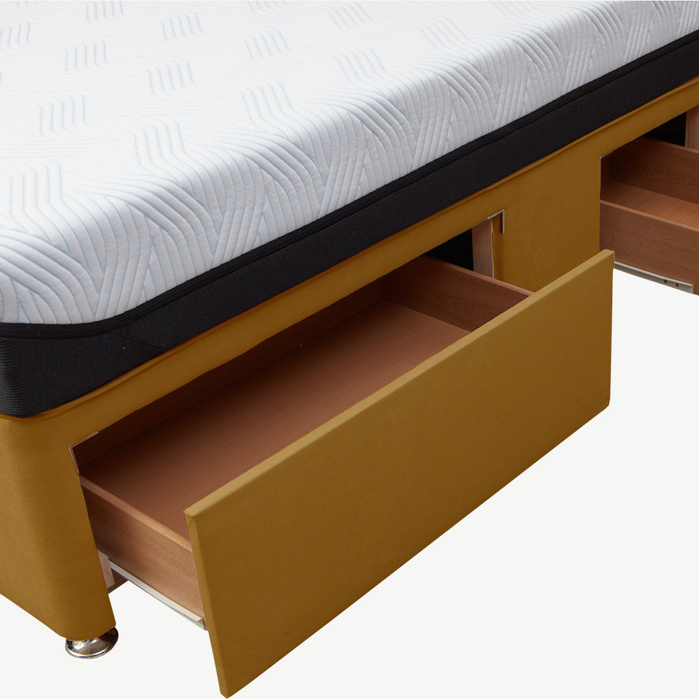 TEMPUR® Buckingham Conti Drawer Divan in Mustard