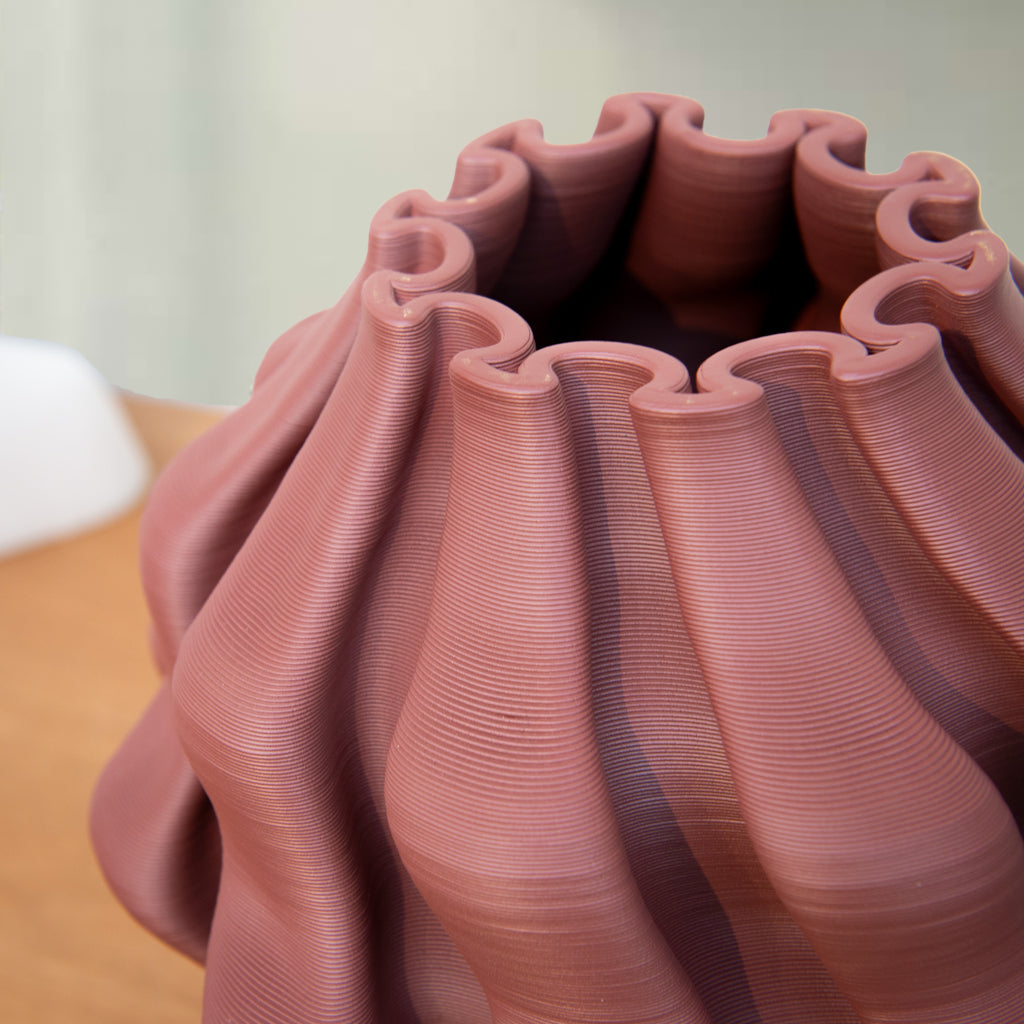 Burgundy 3D Effect Printed Vase