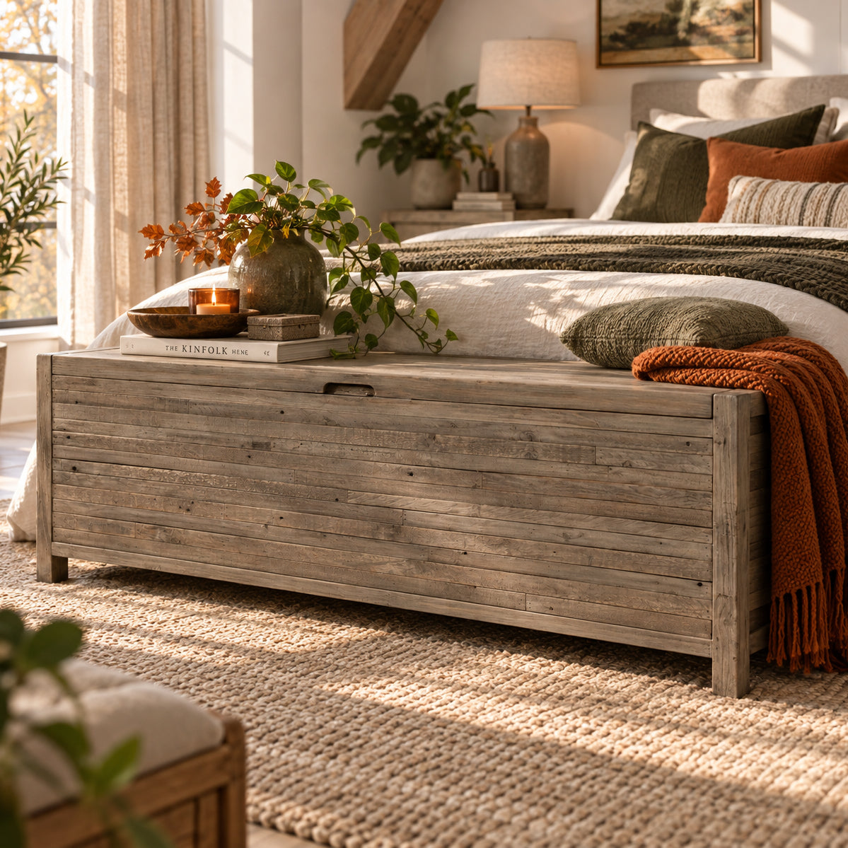 Camia Grey Blanket Box