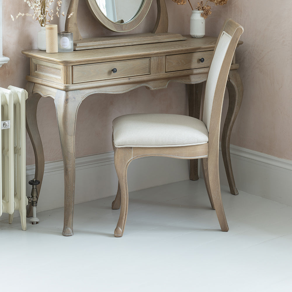 Solid oak dressing table in soft antique finish
