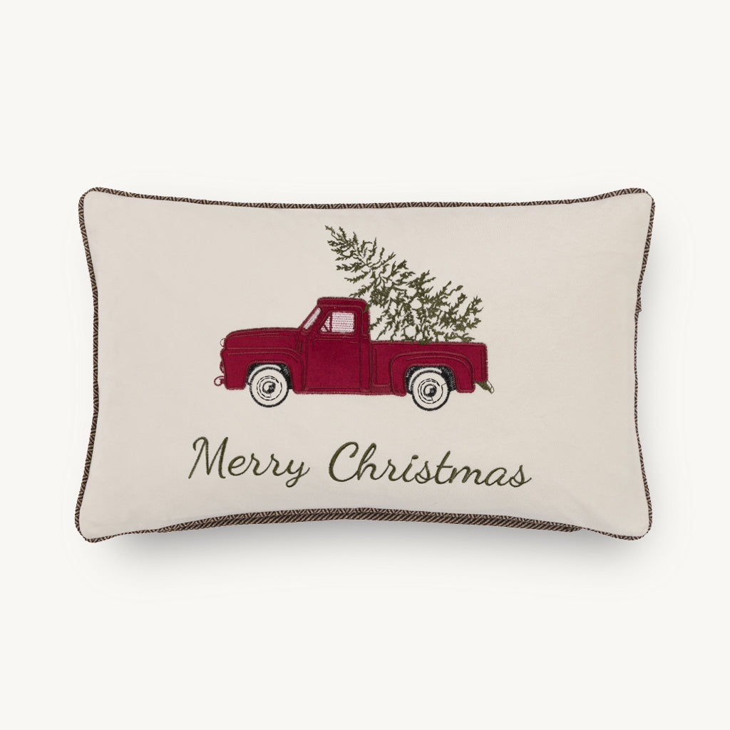 Velvet Embroidered Festive Car Cushion