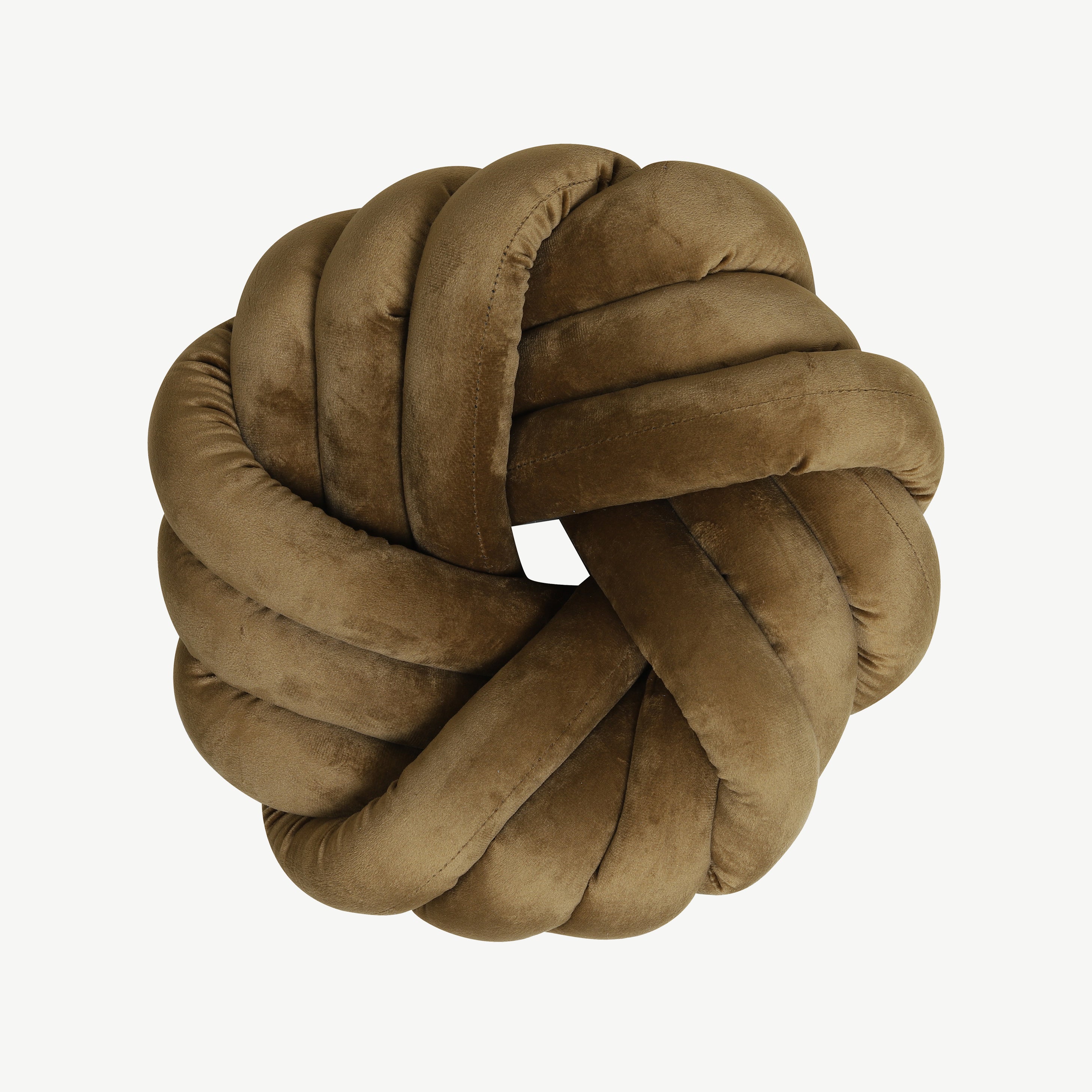 Soft fabric caramel knot cushion
