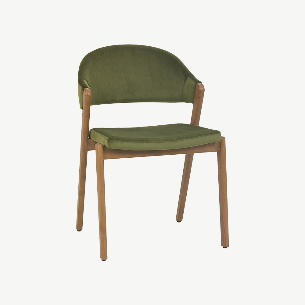 Highgate Rustic Oak Dining Chair in Cedar Velvet