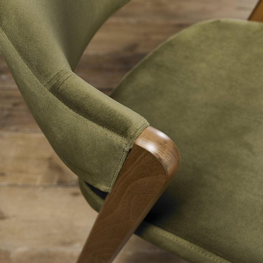 Highgate Rustic Oak Dining Chair in Cedar Velvet