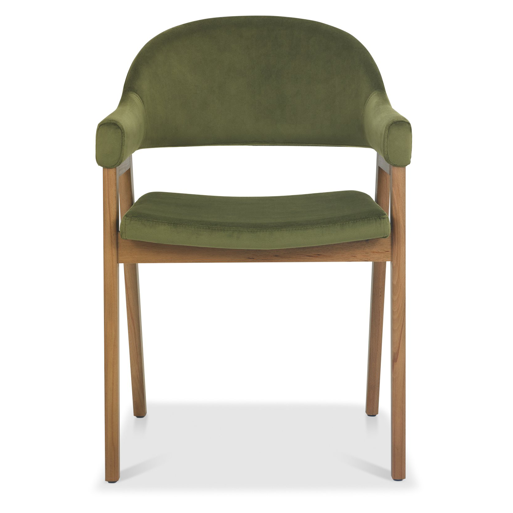 Highgate Rustic Oak Armchair in Cedar Velvet