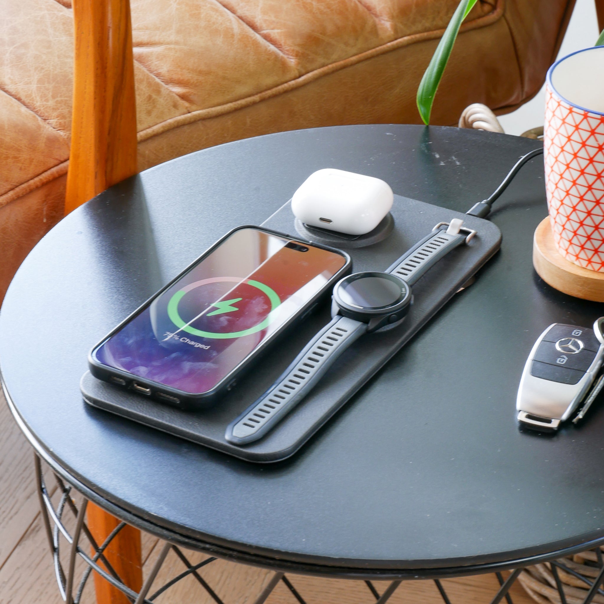 3 in 1 Wireless Charging Pad in Black