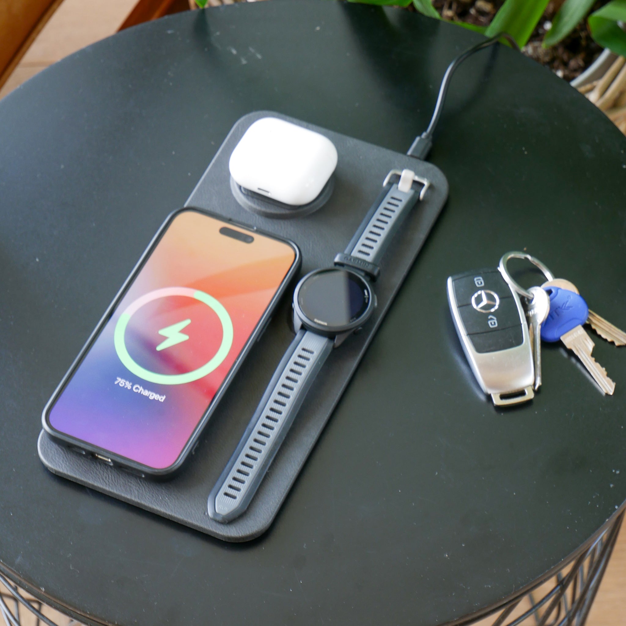 3 in 1 Wireless Charging Pad in Black