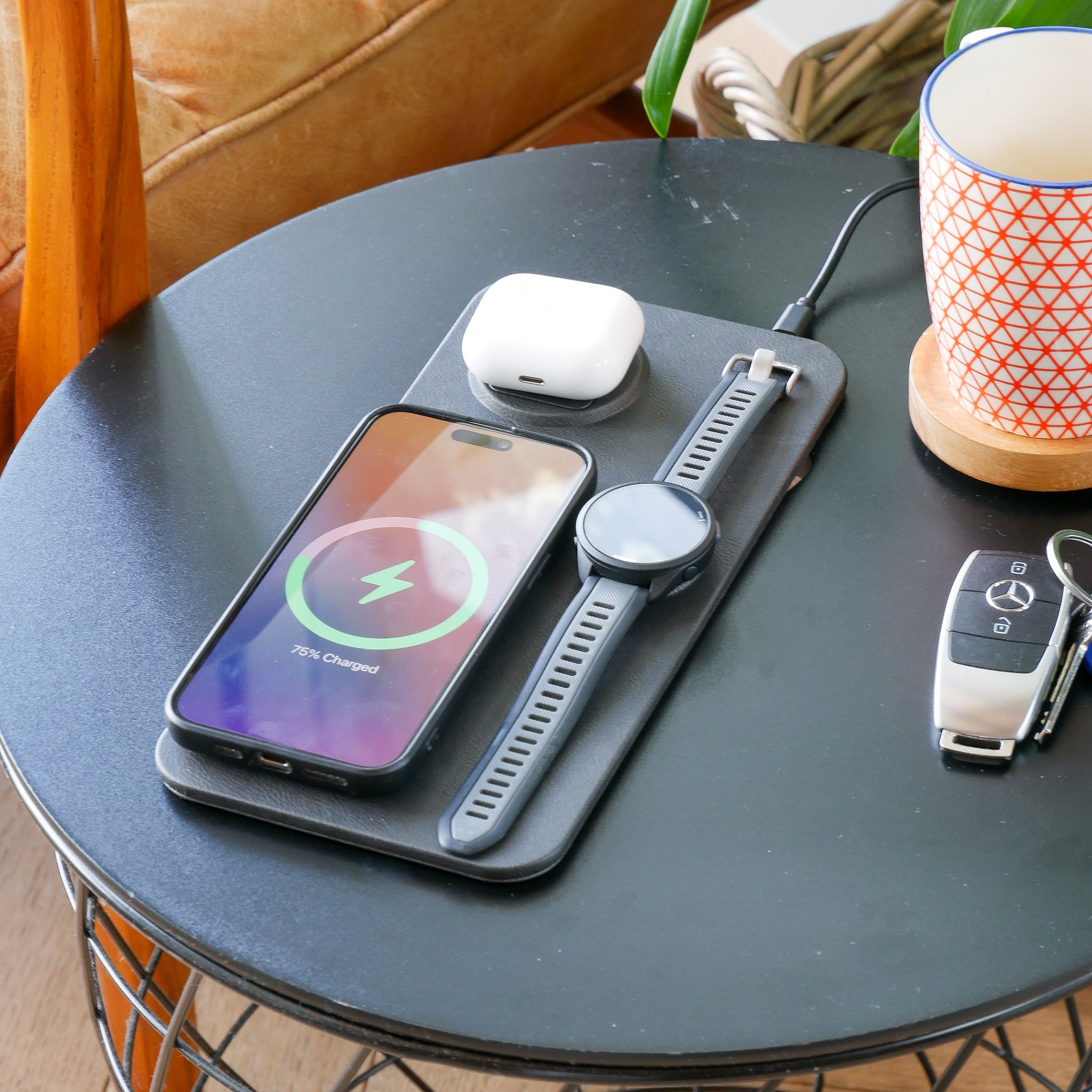 3 in 1 Wireless Charging Pad in Black