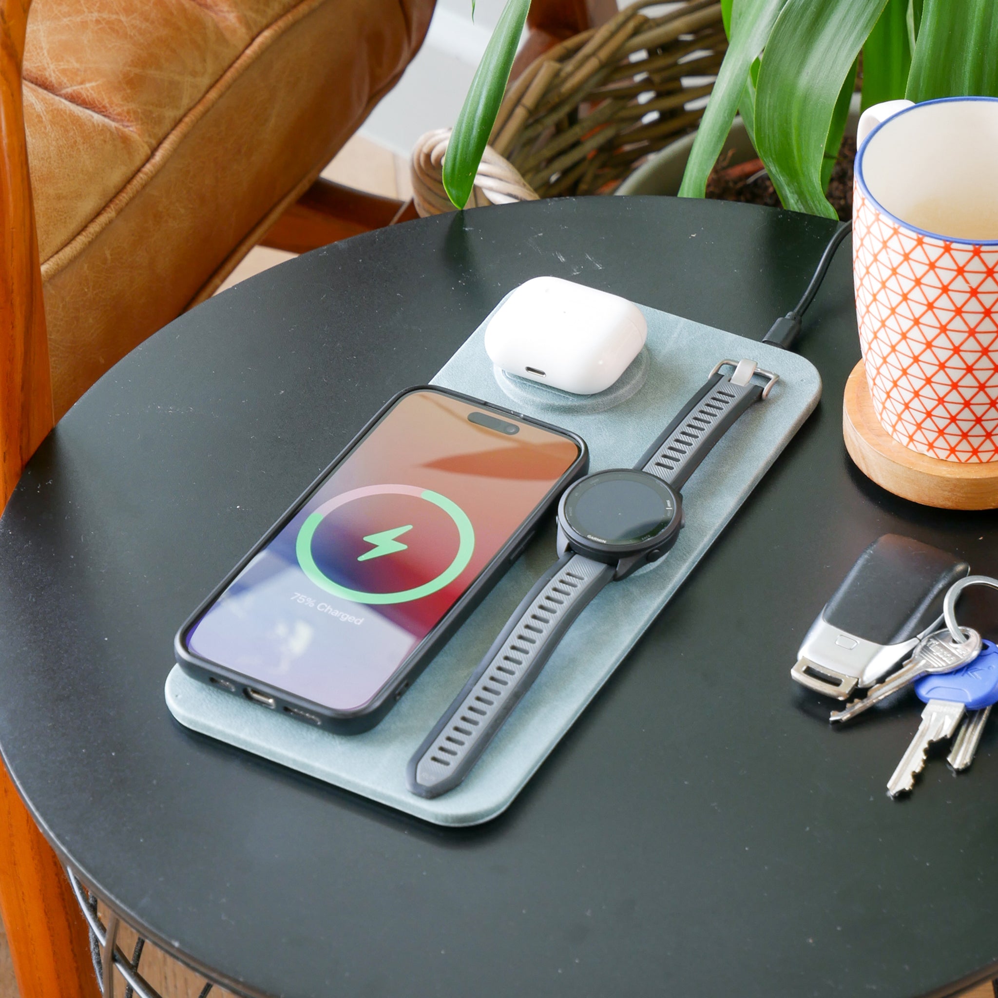 3 in 1 Wireless Charging Pad in Blue