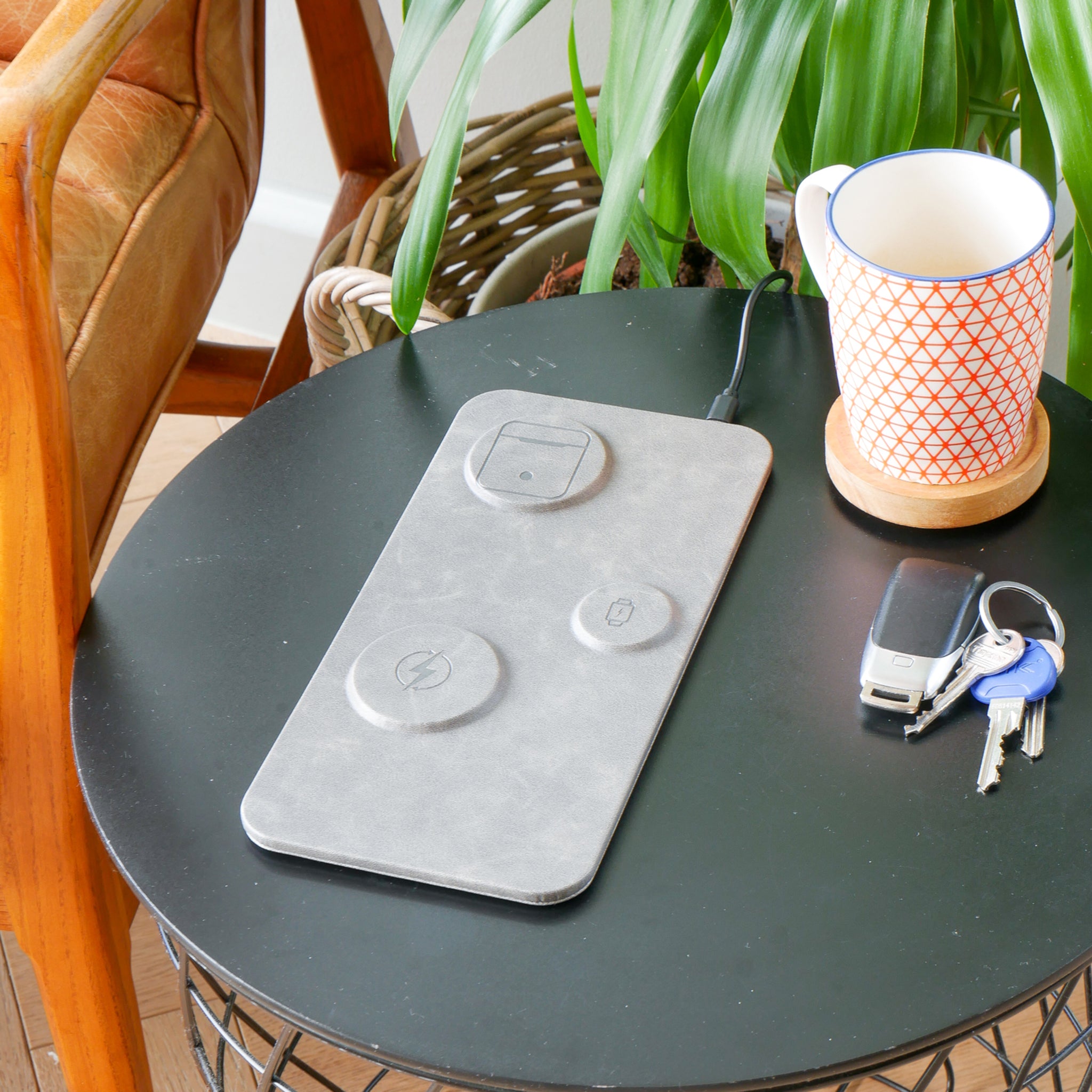 3 in 1 Wireless Charging Pad in Grey