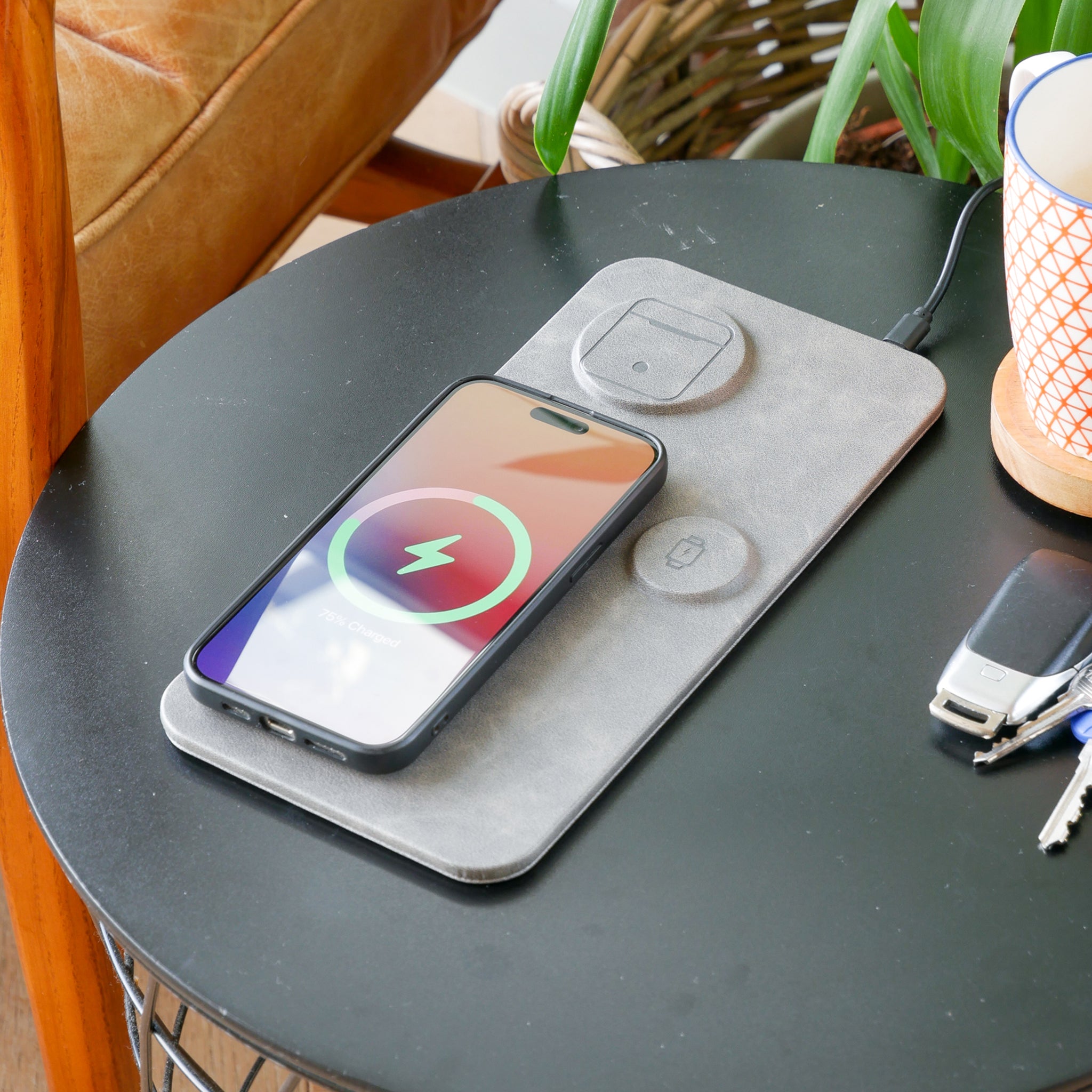 3 in 1 Wireless Charging Pad in Grey