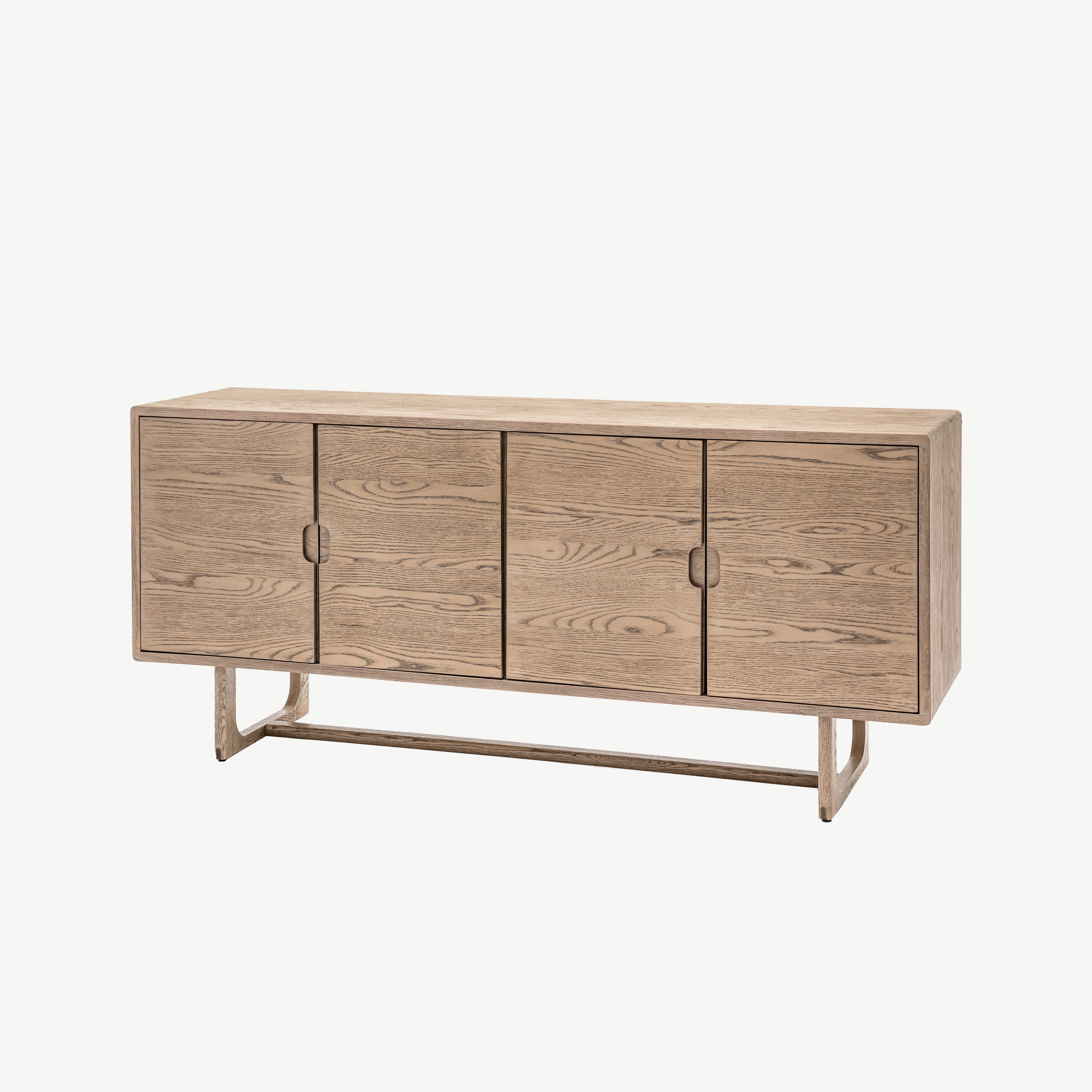 Brown oak veneer sideboard in smoked finish