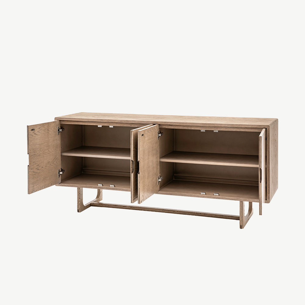 Brown oak veneer sideboard in smoked finish