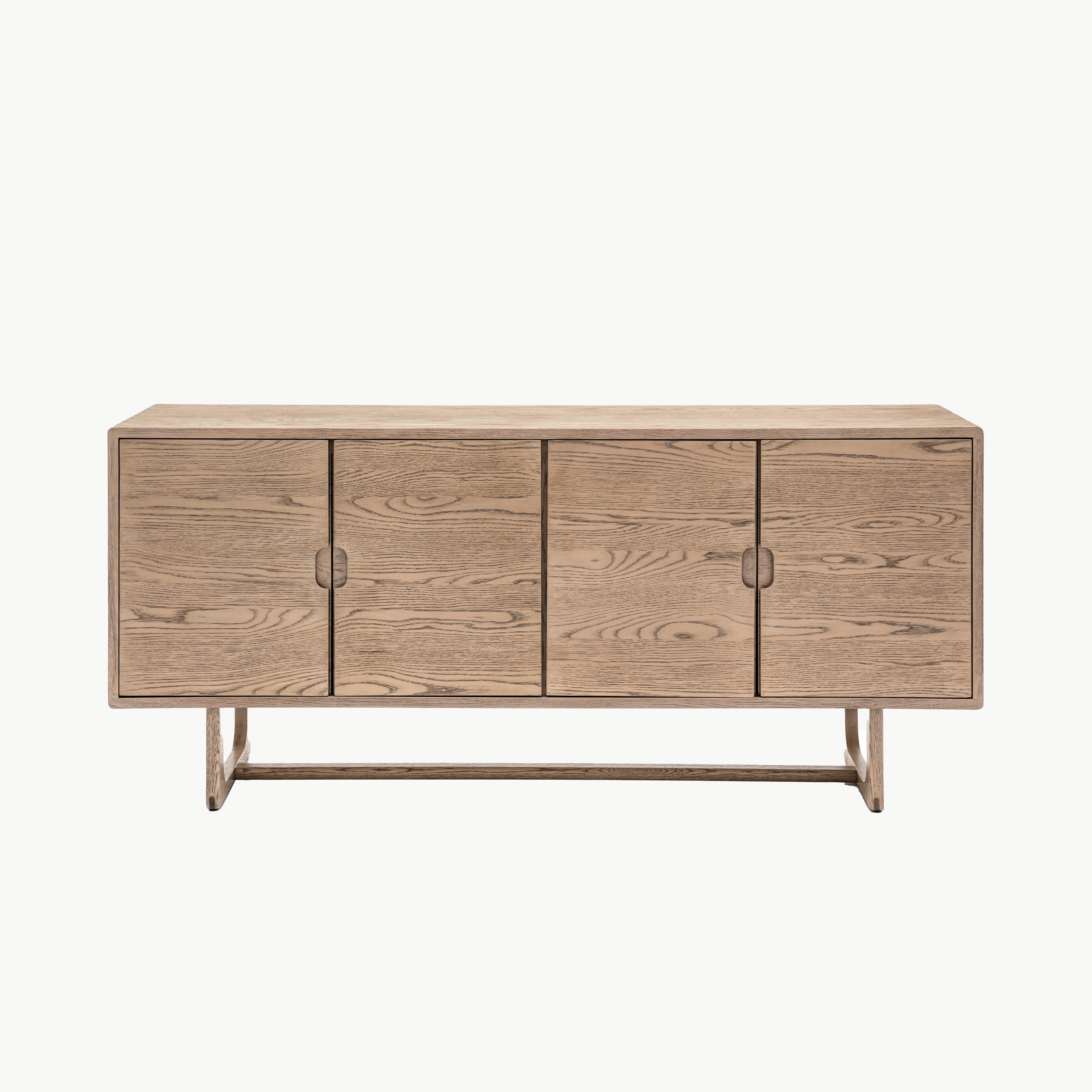 Brown oak veneer sideboard in smoked finish
