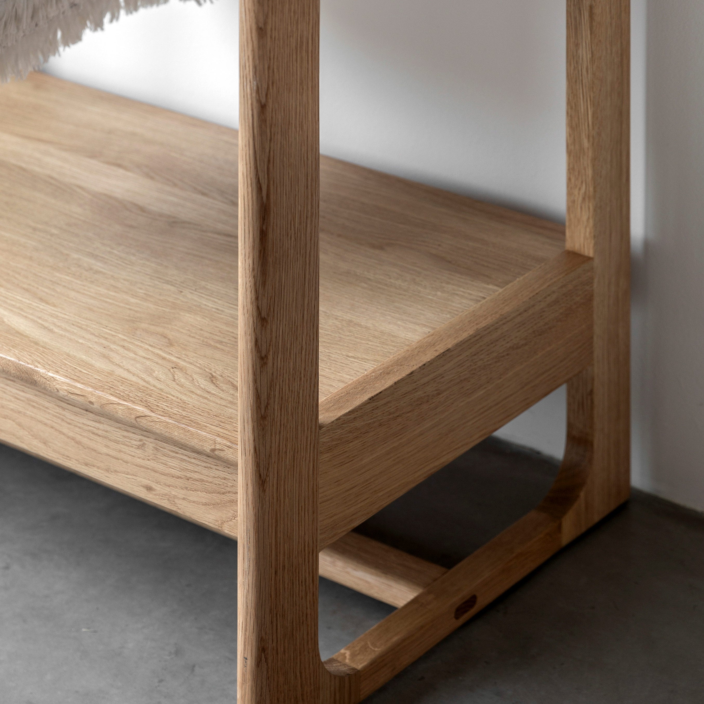 Oak veneer open wardrobe in natural finish