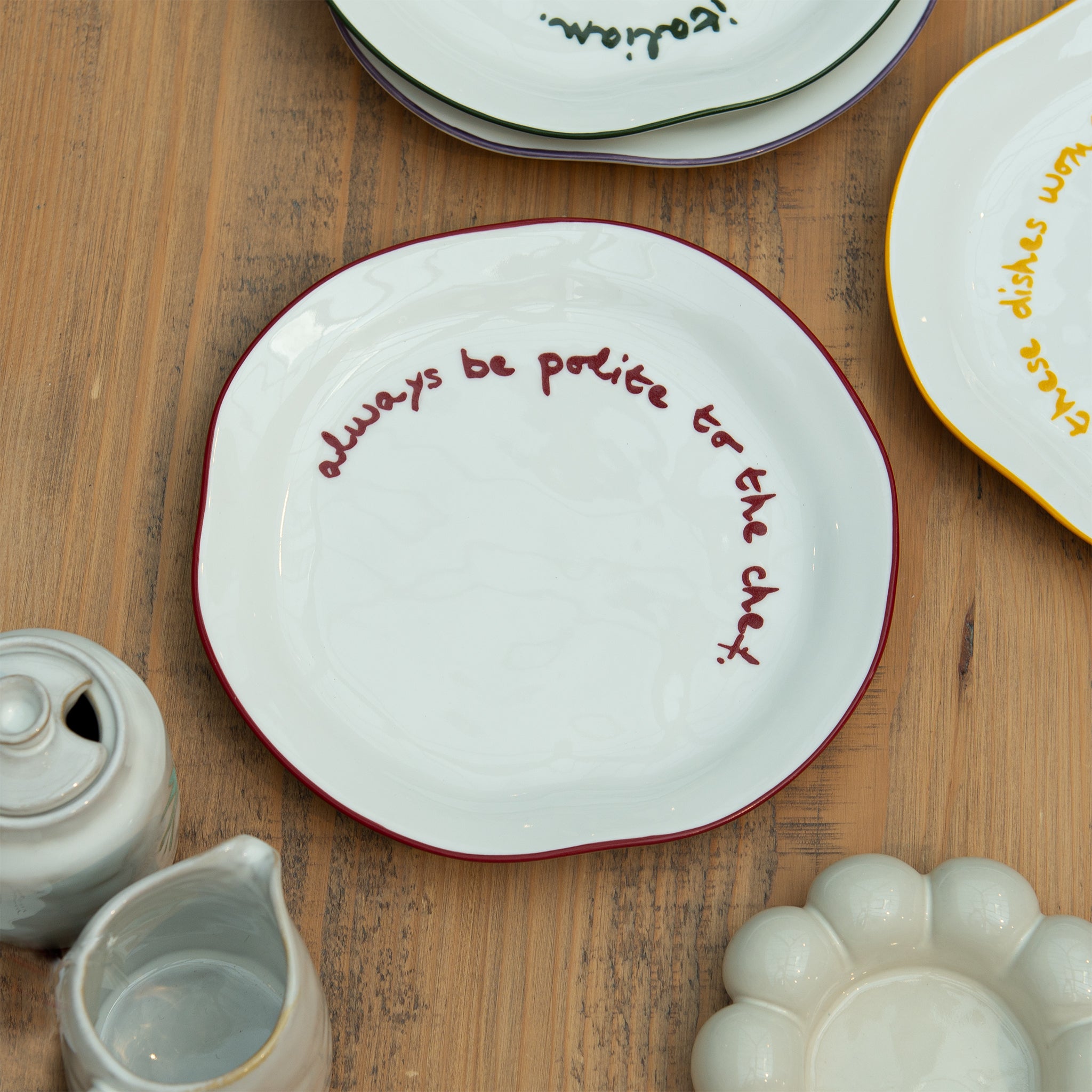 "Always be polite to the Chef" Red Decorative Plate