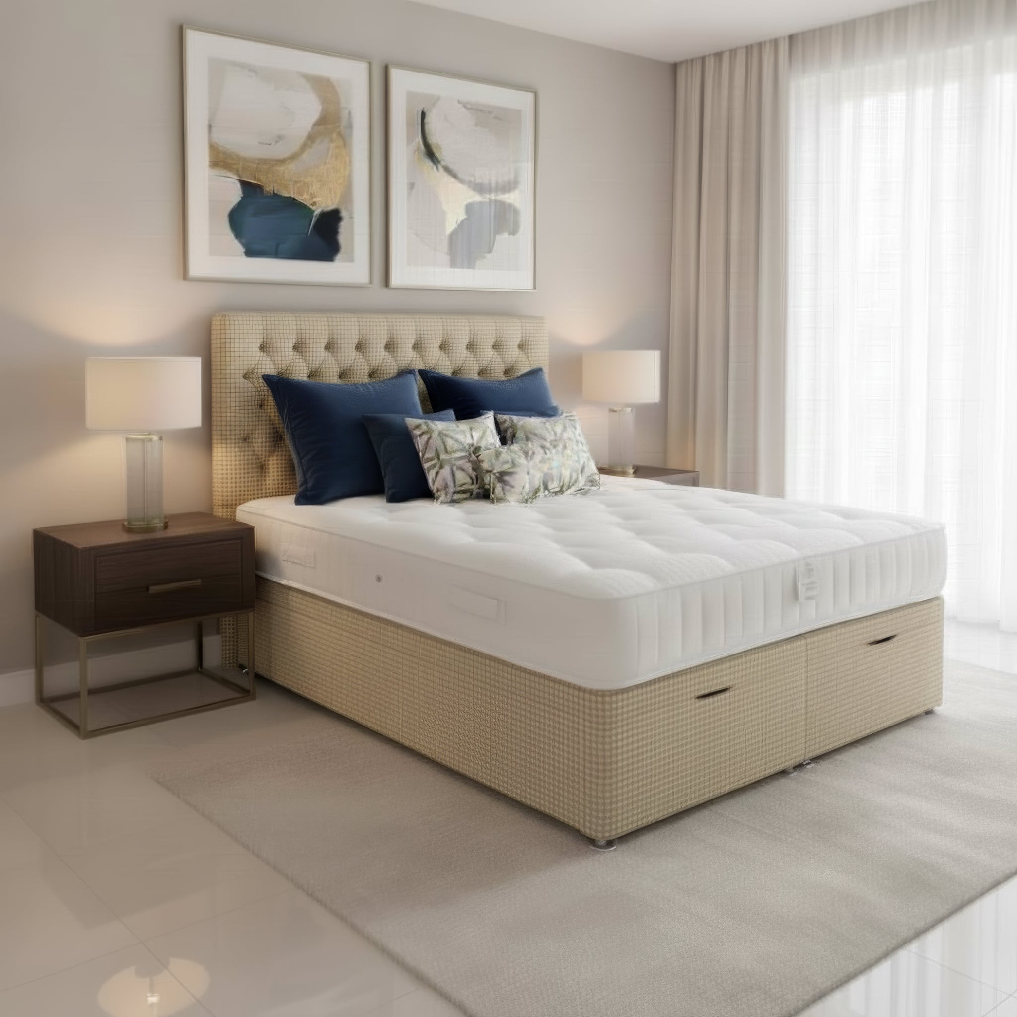 Arighi Bianchi Ottoman Bed Base in Ascot Biscuit