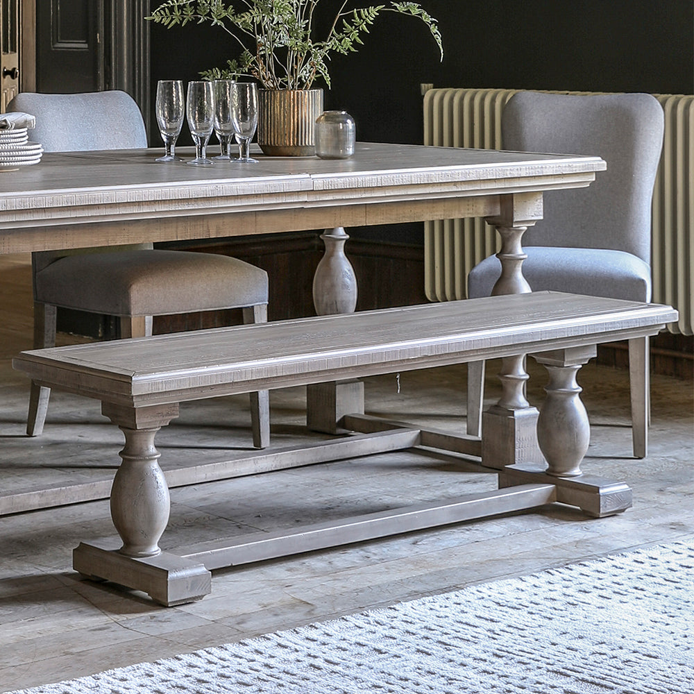 Pine dining bench in natural finish