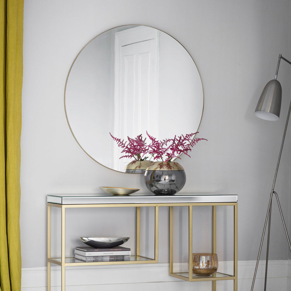 Circular Mirror in Champagne
