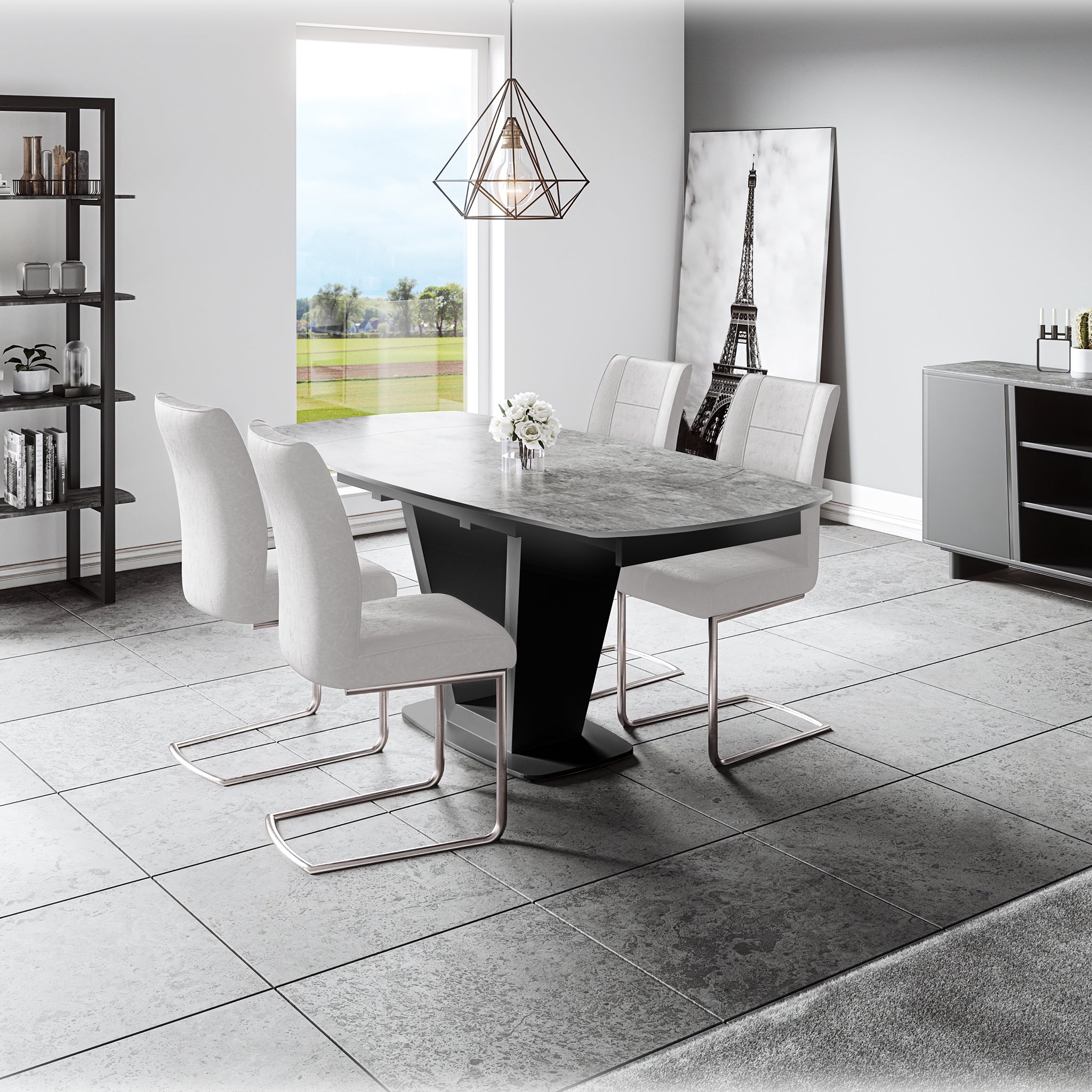 Cordova Motion Dining Table in Grey