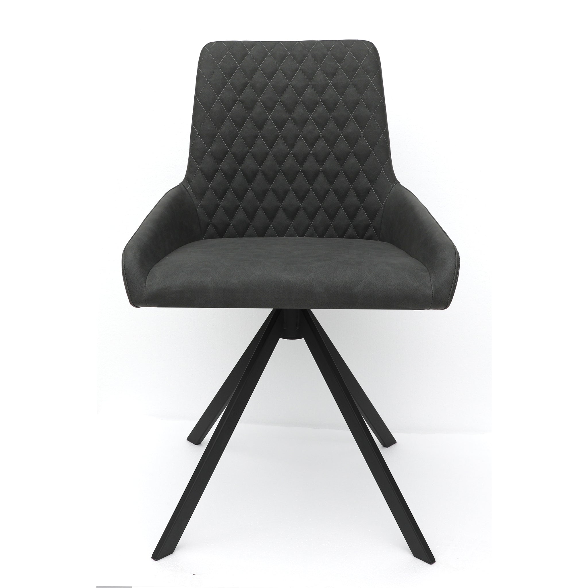 Apollo Dining Chair in Grey Leather