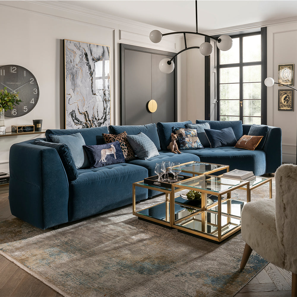 Sits Cleo Corner Sofa in Classic-Navy-Blue