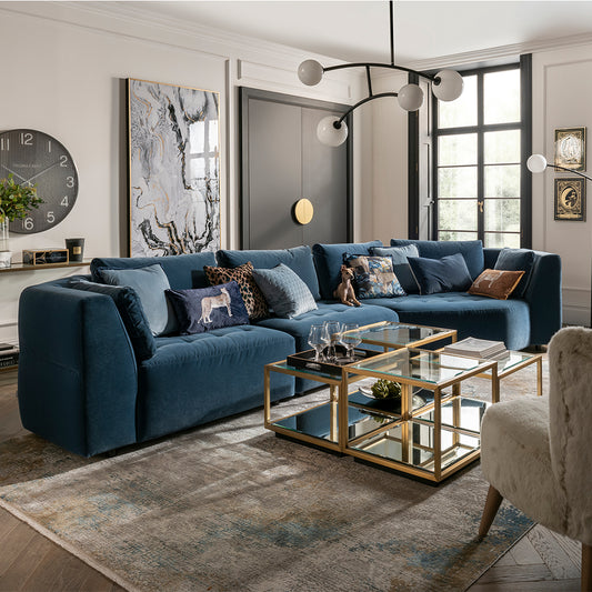 Sits Cleo Corner Sofa in Classic-Navy-Blue