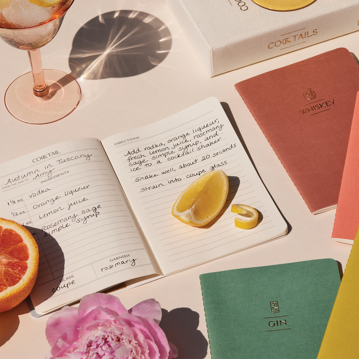 Set of 5 Cocktail Recipe Notebook