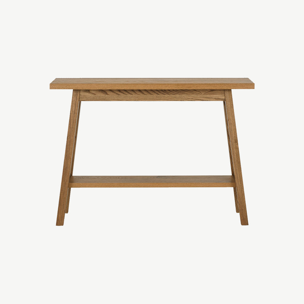 Highgate Rustic Oak Console Table With Shelf