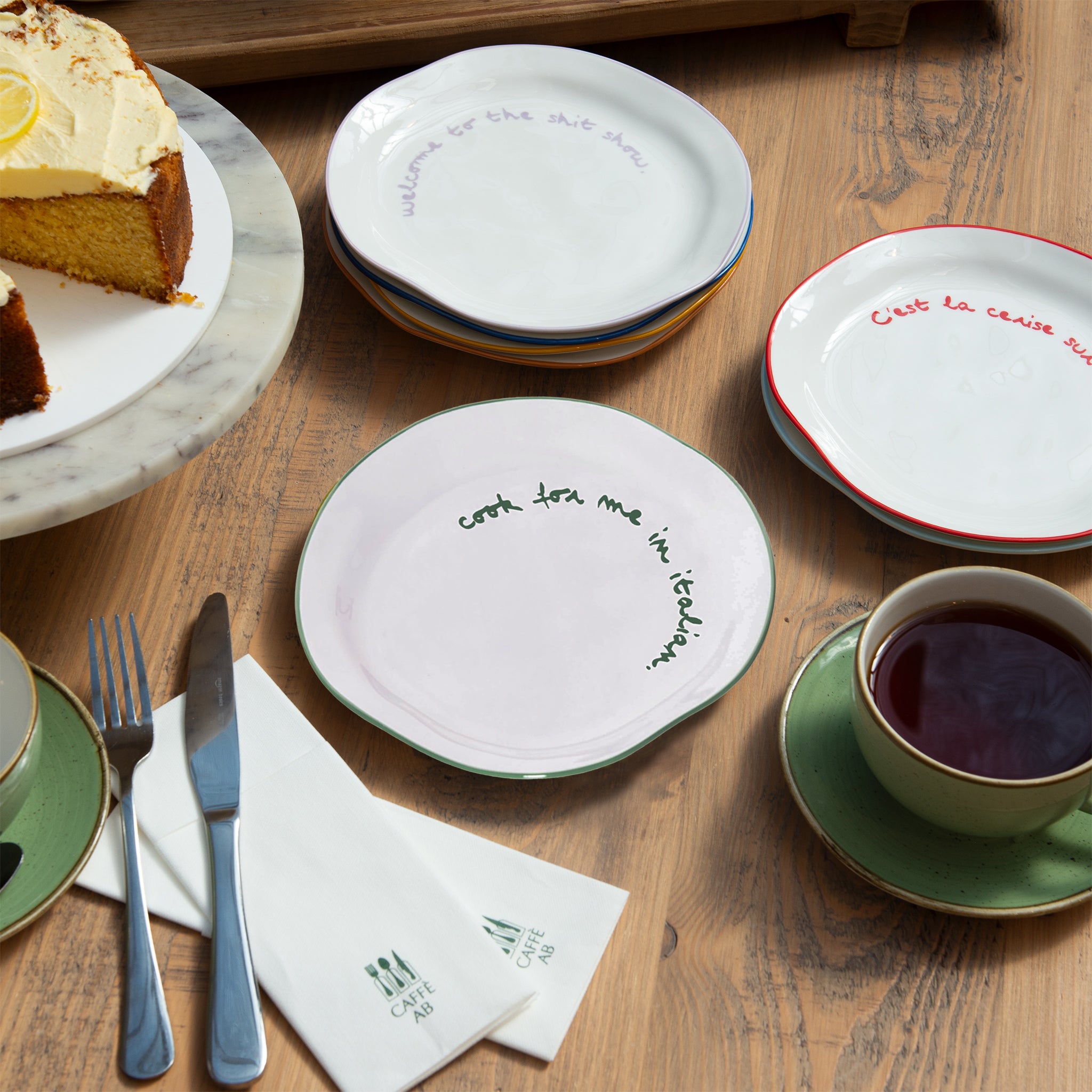 "Cook For Me" Dark Green Decorative Plate