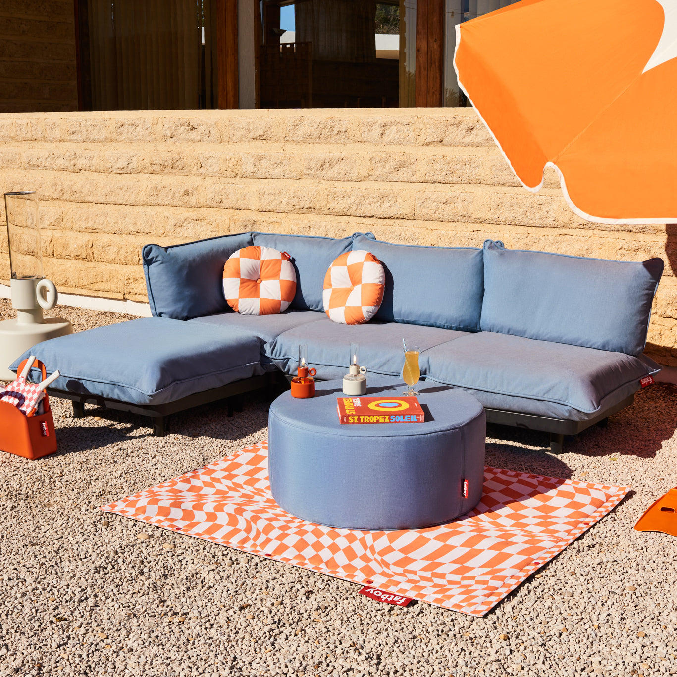 Paletti Corner Lounge Chair in Dark Blue