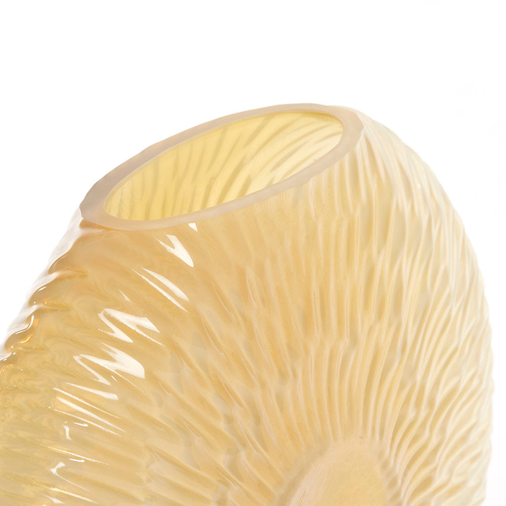 Metalic Glass Vase in Cream