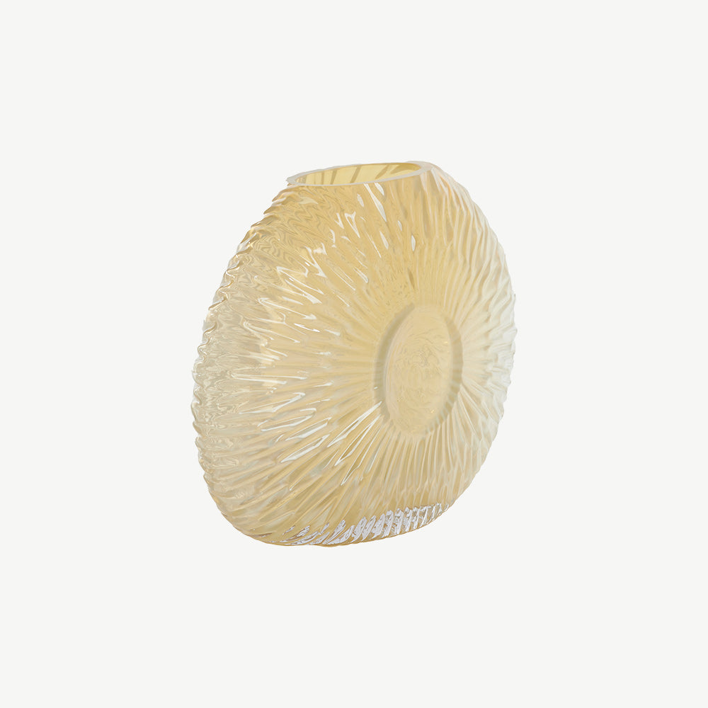 Metalic Glass Vase in Cream