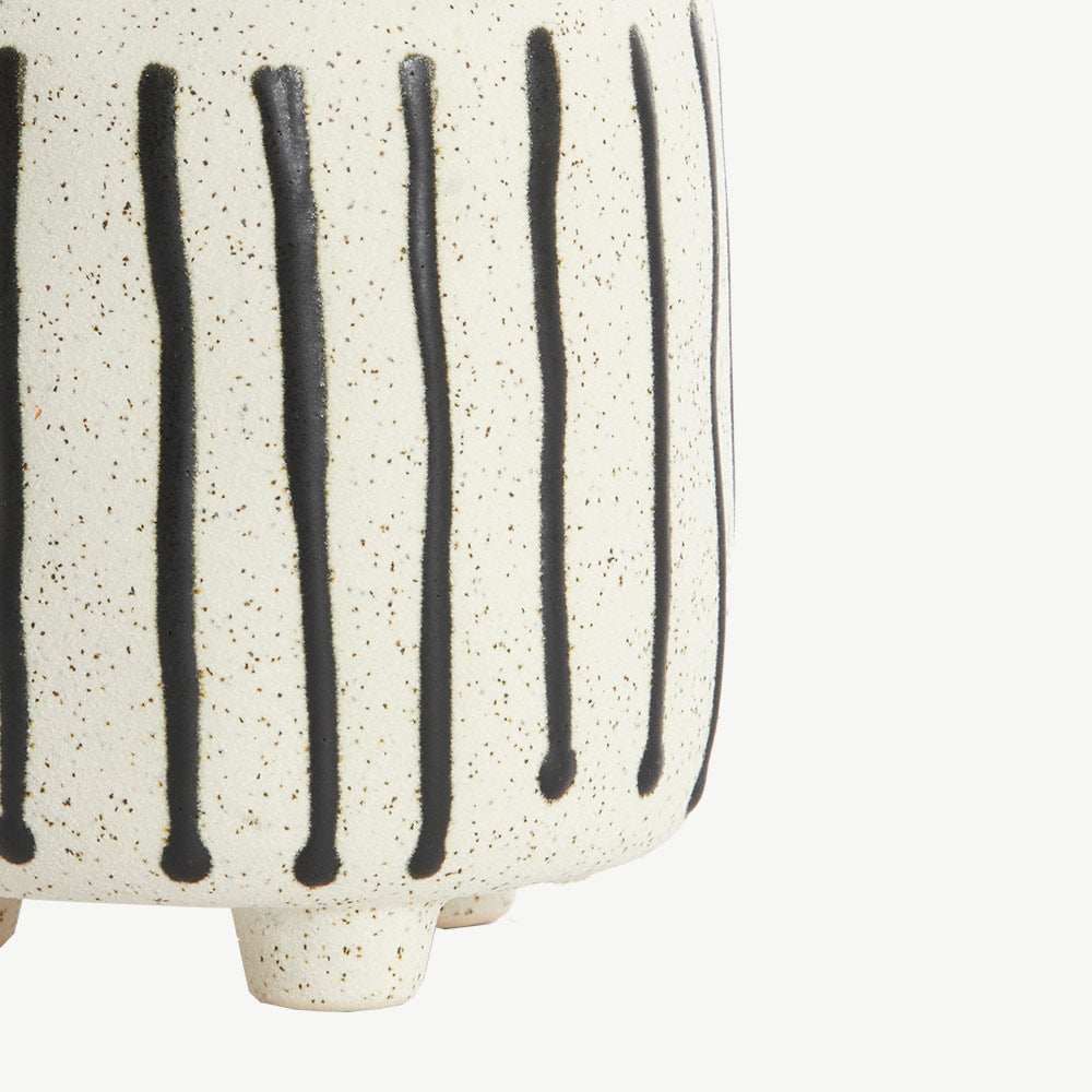 Cream & Black Handled Vase
