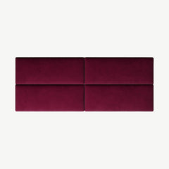 EasyMount Upholstered Wall Panels Pack of 4 in Berry