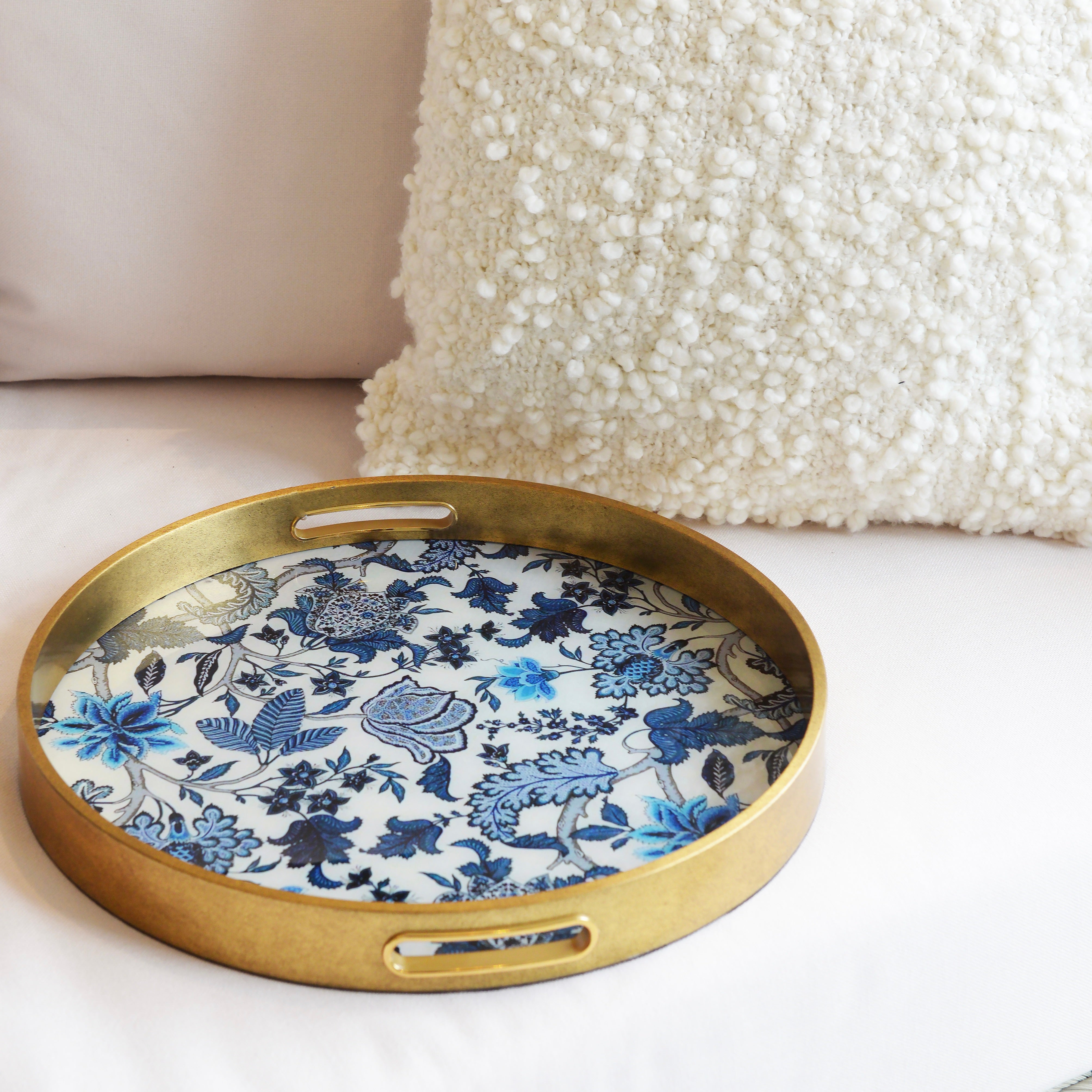Blue Floral Tray