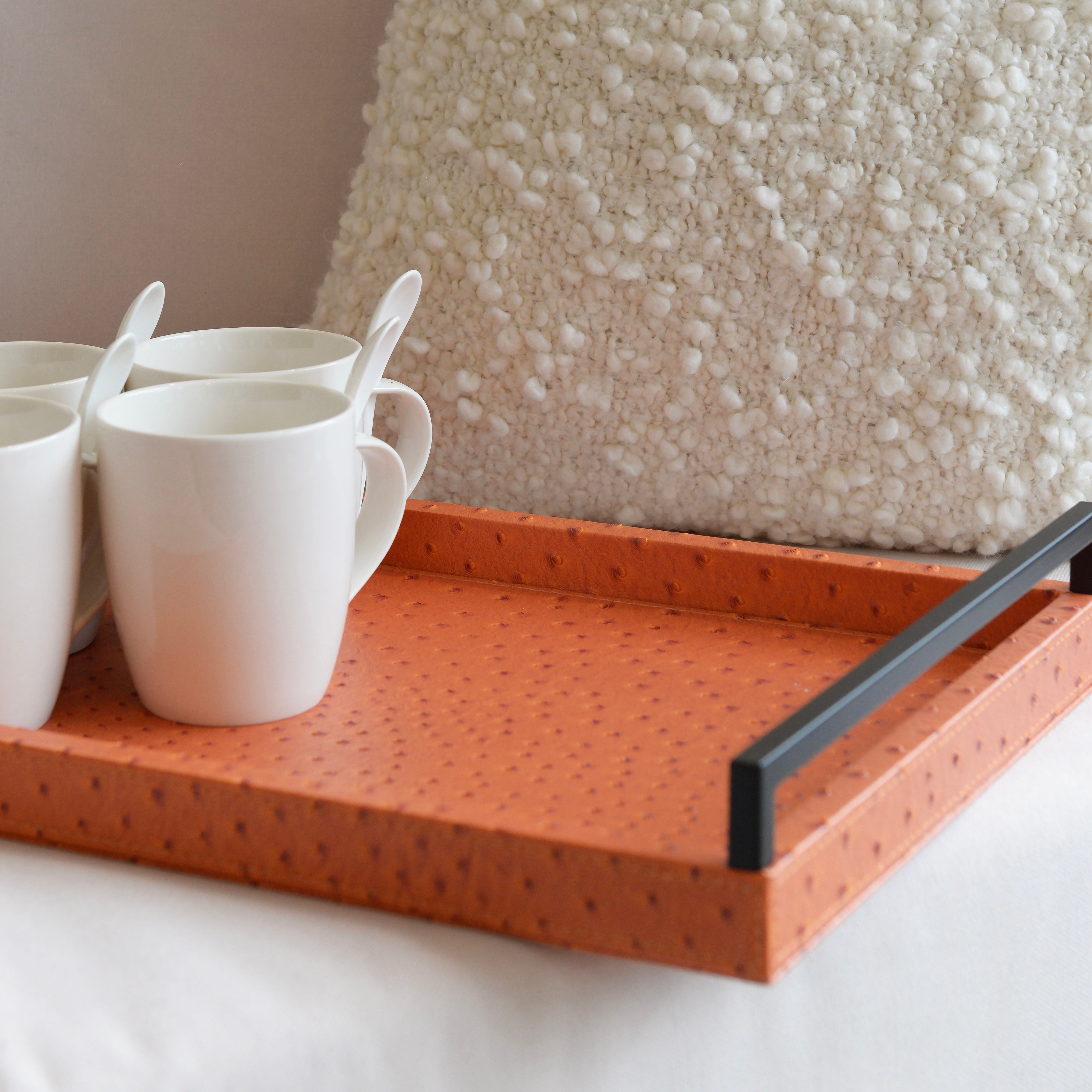 Burnt Orange Faux Leather Tray