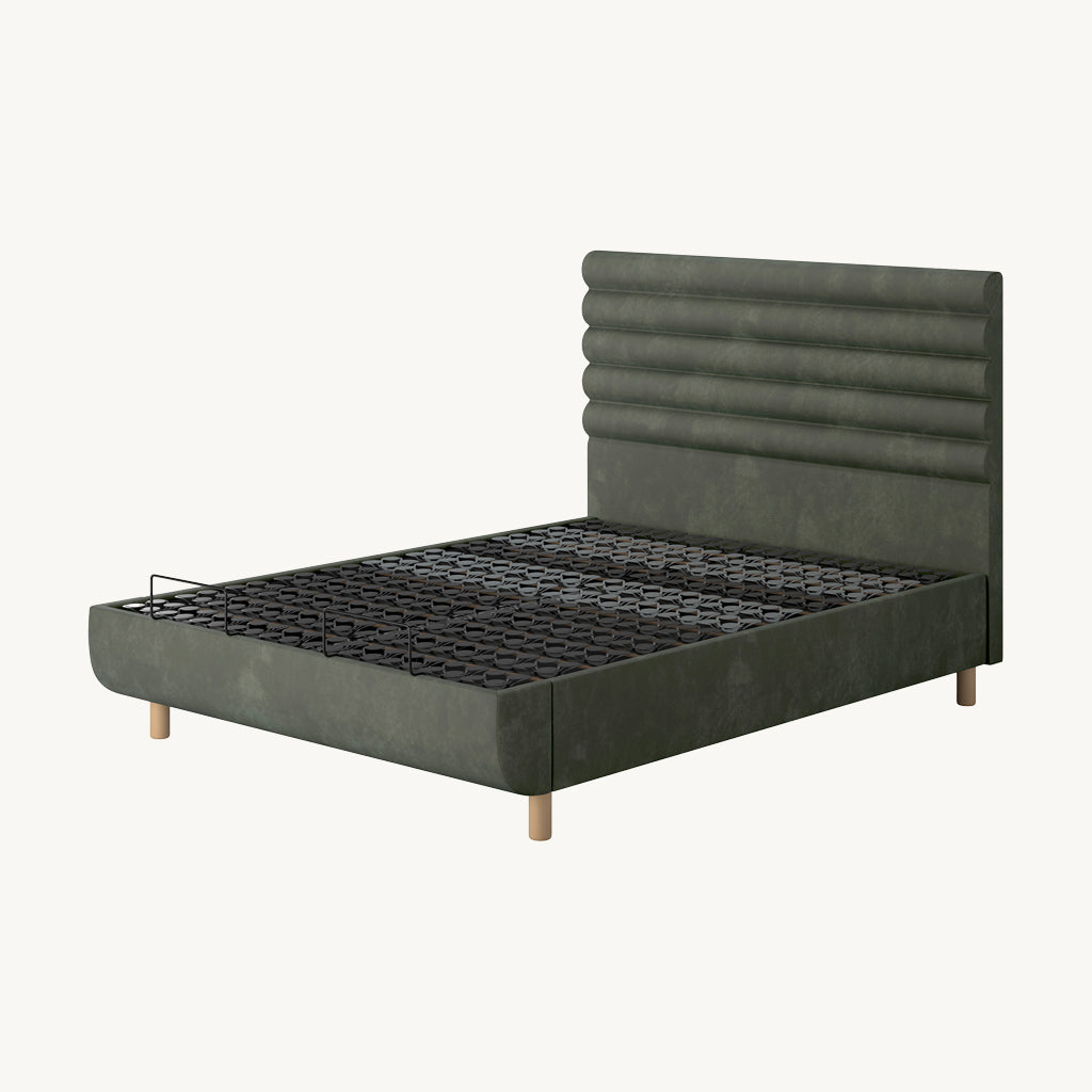 TEMPUR® Arc Static Bed with Vectra Headboard in Green
